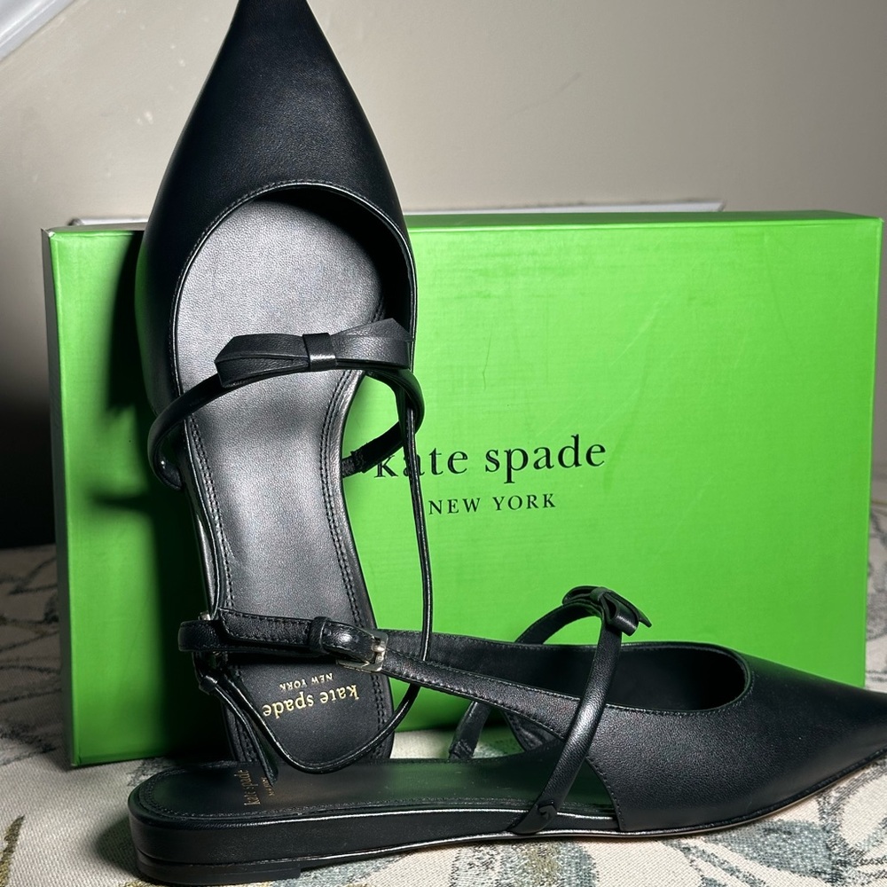 Kate Spade Black Carolina flats